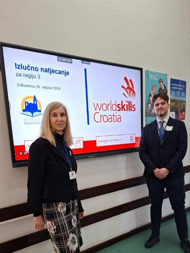 S ponosom javljamo da su na državnu razinu WorldSkills Croatia pozvani naš maturant Rino Juranić i mentorica Meri Tomašić.
Čestitamo od ❤️